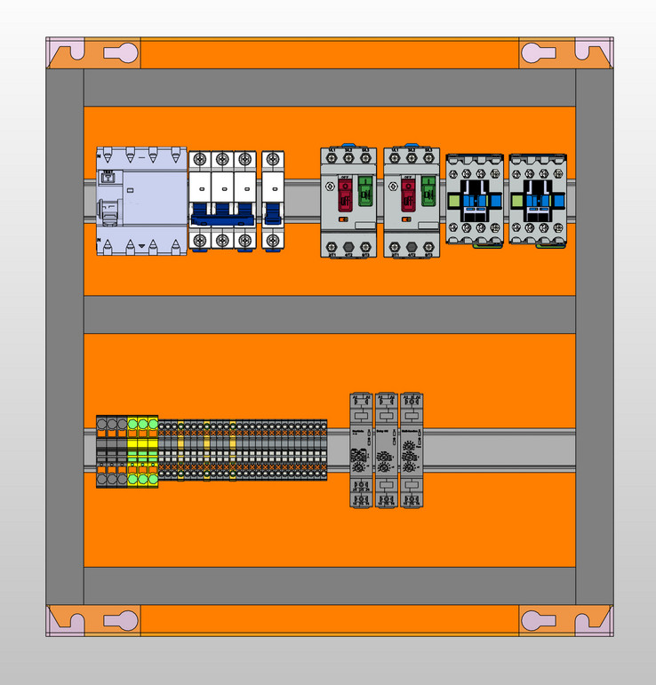 Painel Elétrico com materiais elétricos da Tramontina 